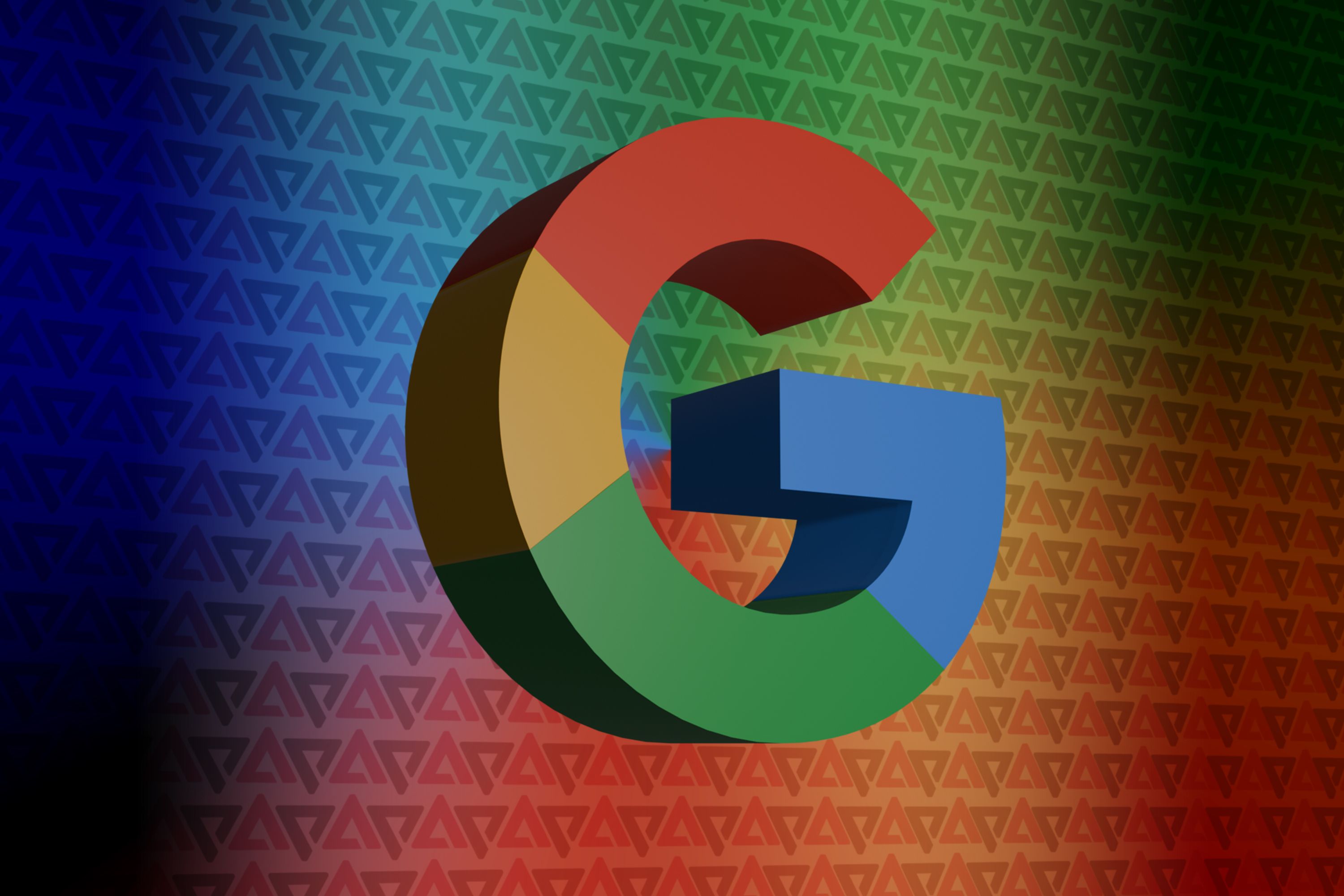 Google G logo over array of AP logos