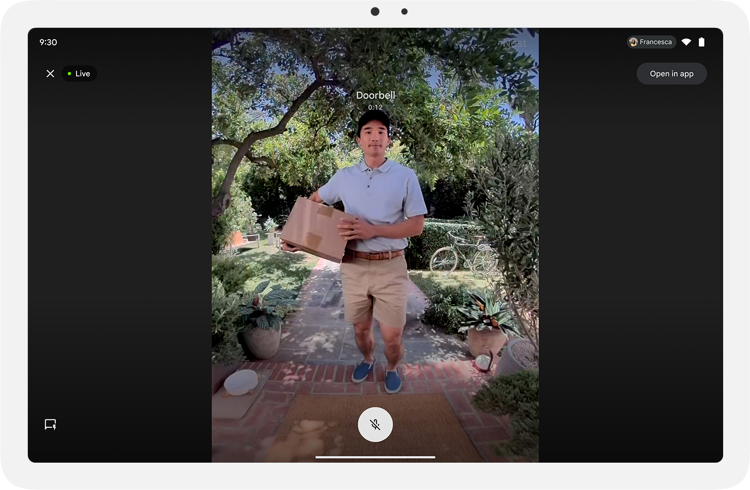 Rendering showing the Pixel Tablet's new doorbell notifications.