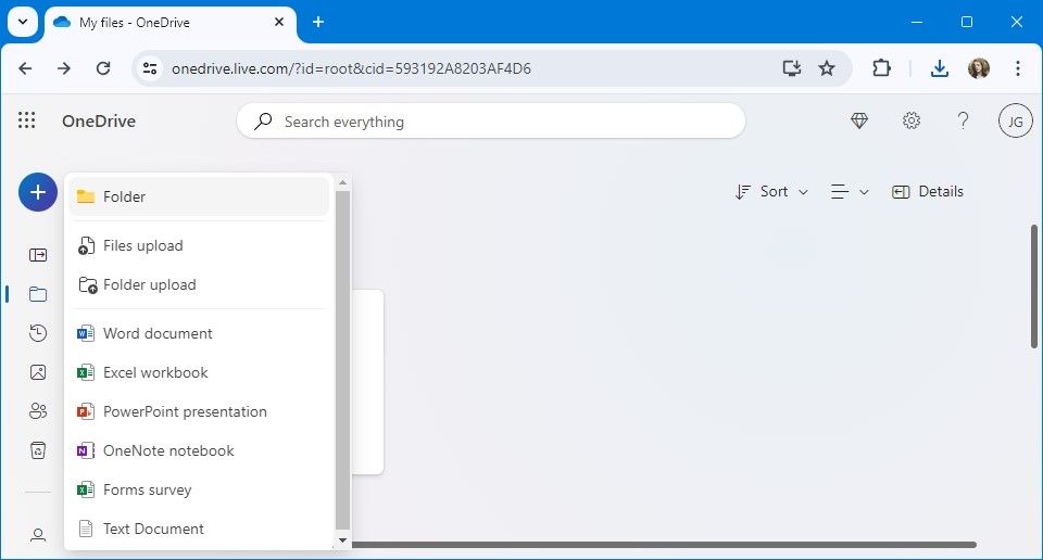 Microsoft onedrive how to create files and folders