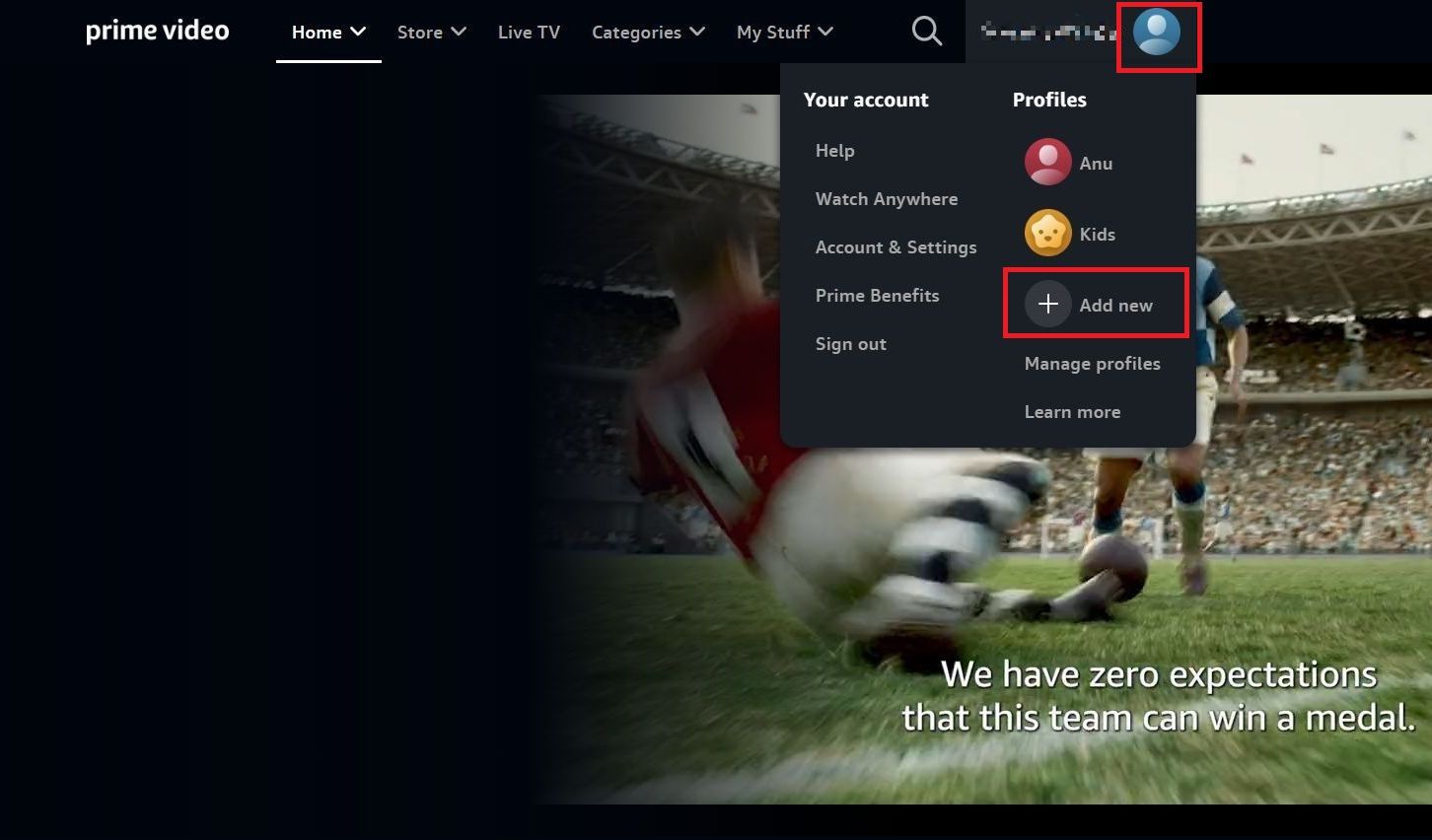 Amazon Prime Video How to set up profiles