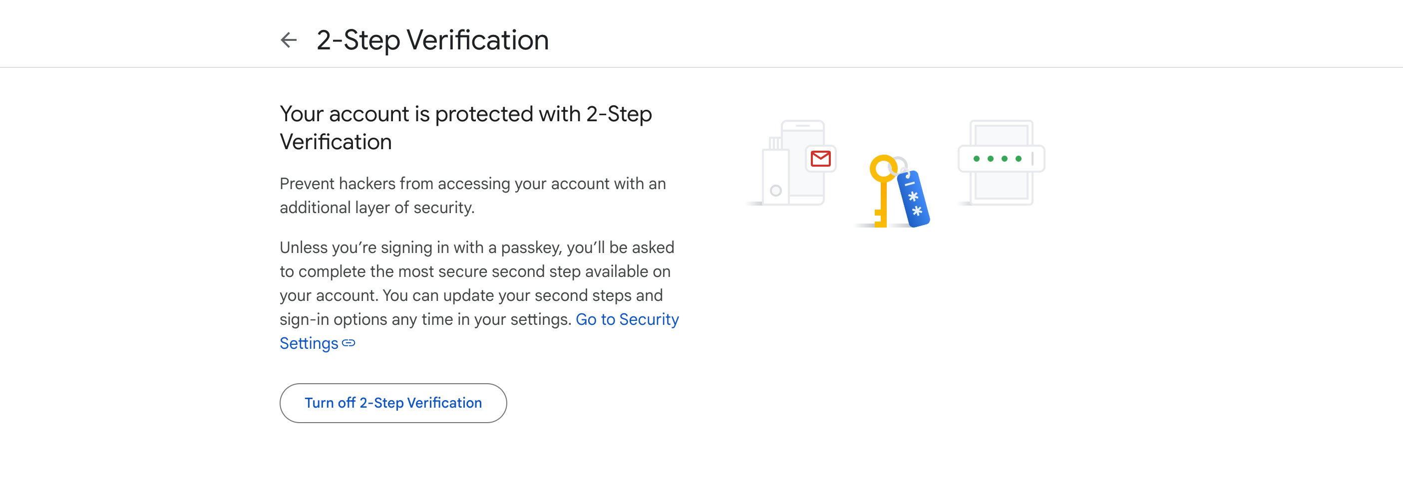 gmail 2 step verification off android