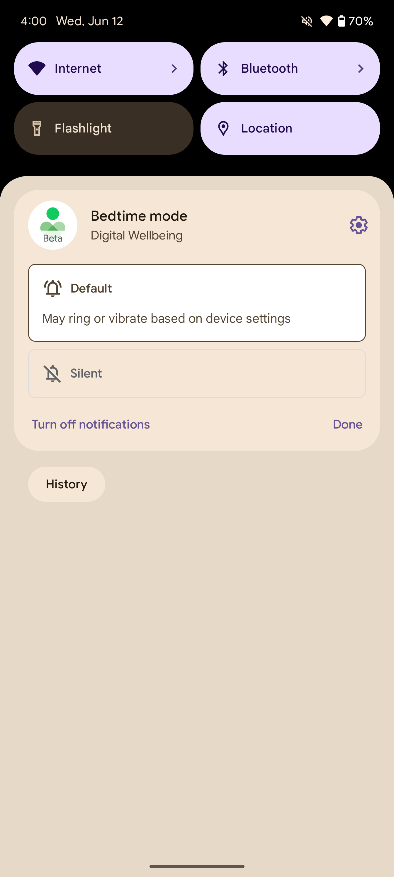 A notification on the Pixel 8 Pro with options enabled to adjust settings.