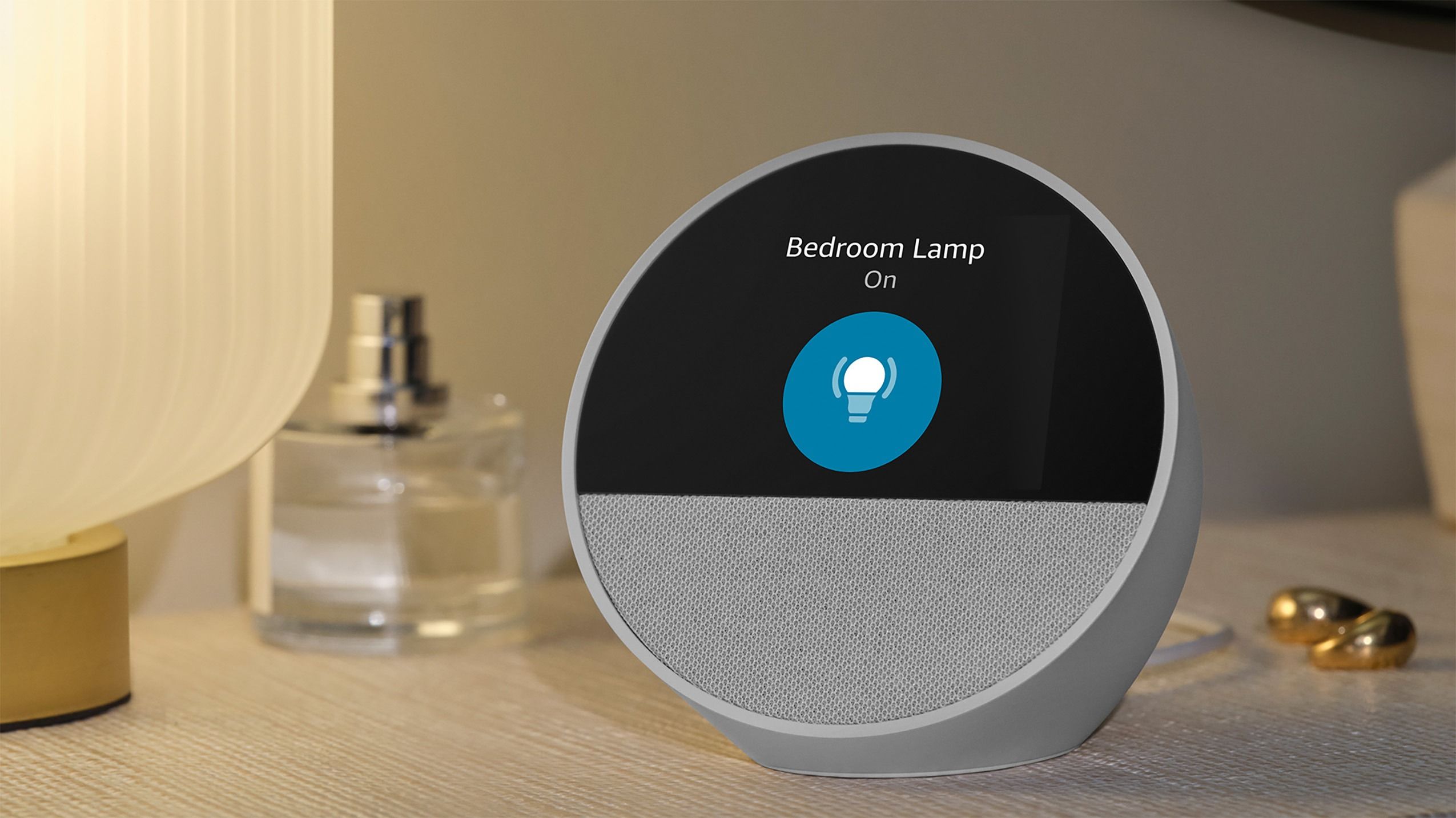 Amazon's all-new Echo Spot with a smart light control on screen