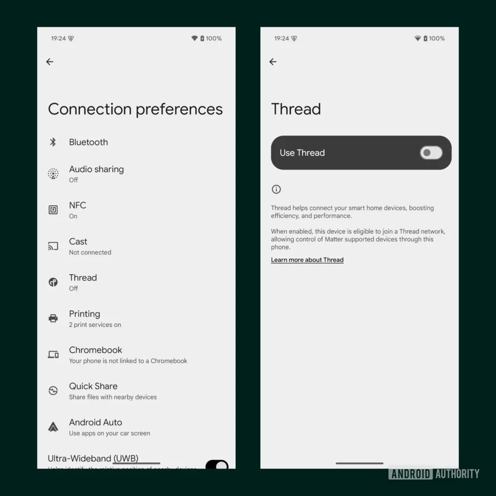 thread setting in Android 15 