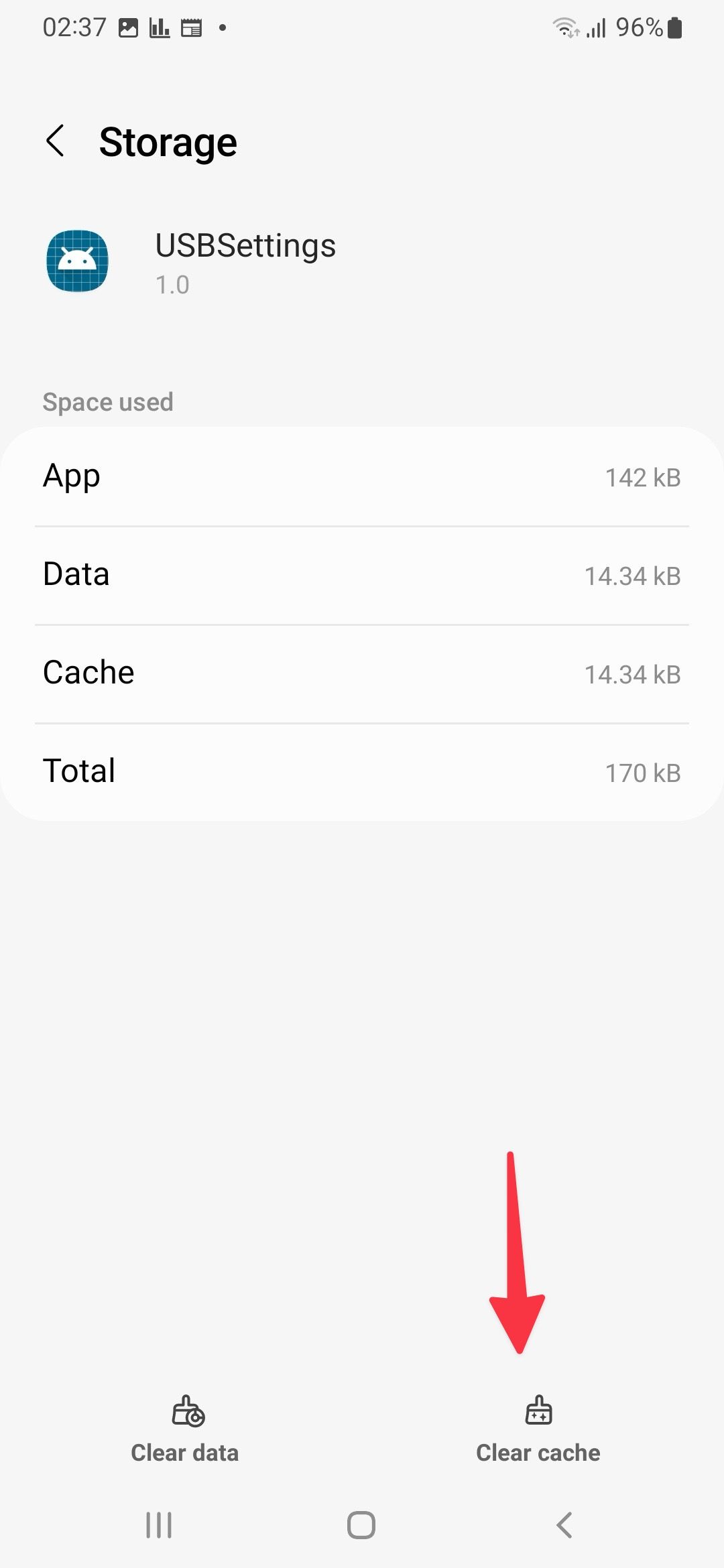 clear USBSettings cache on Samsung phone