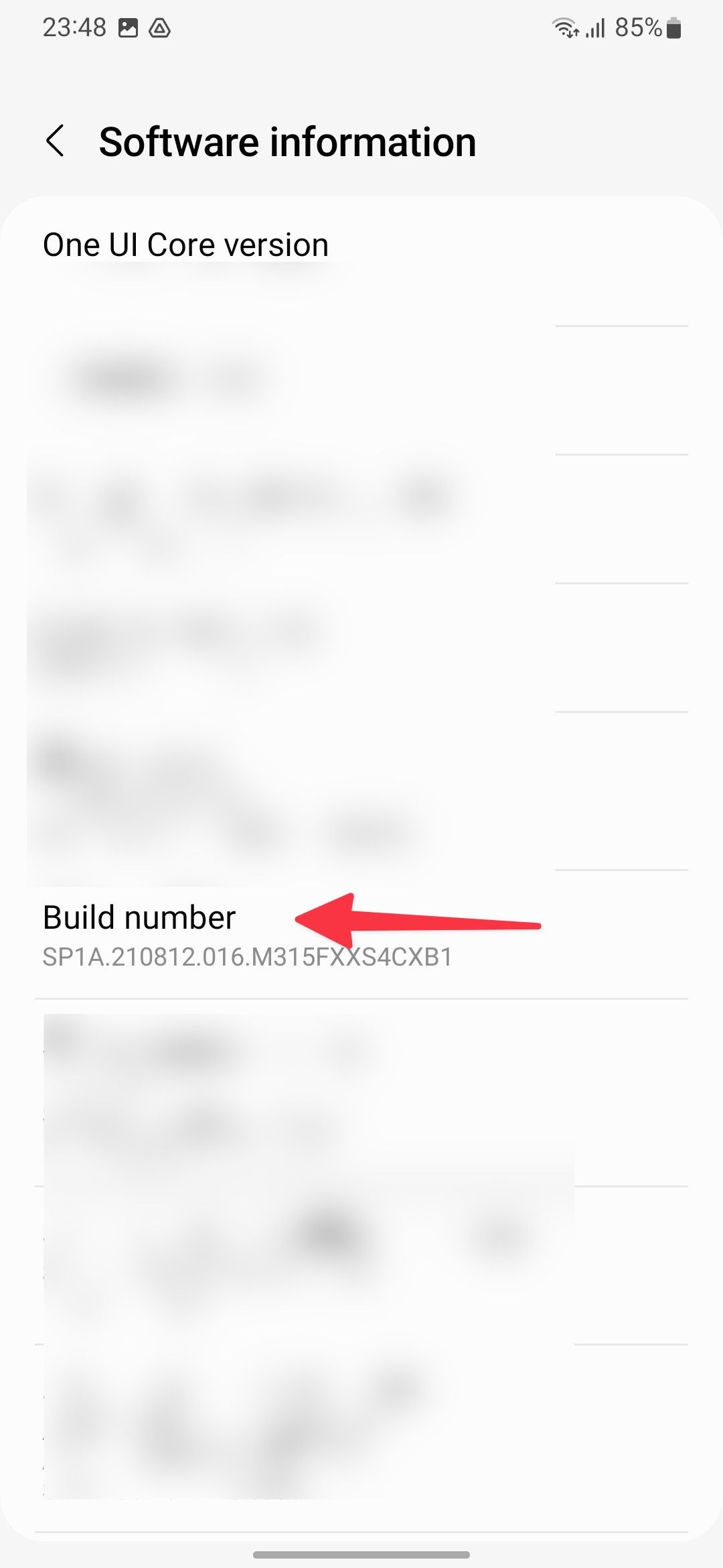 Tap the build number on Samsung phones