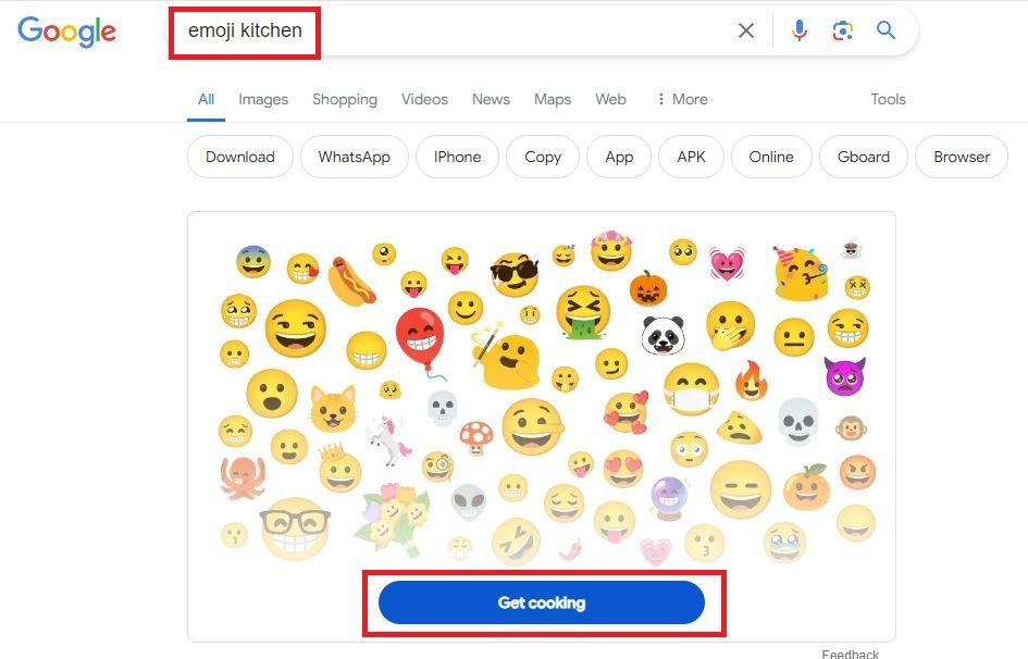 Enjoy cooking with Emoji Kitchen in your browser