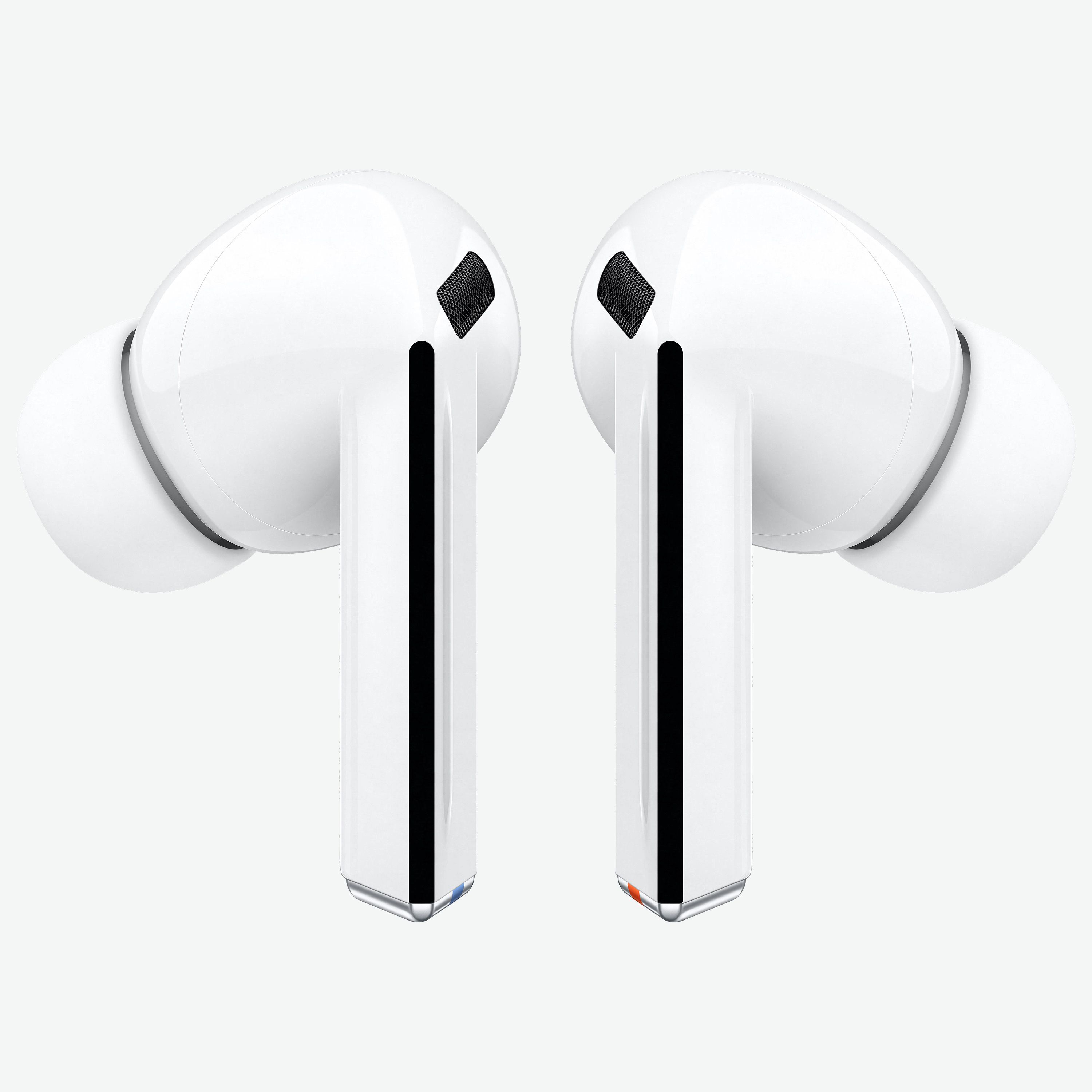 Render of the Samsung Galaxy Buds 3 Pro in white.