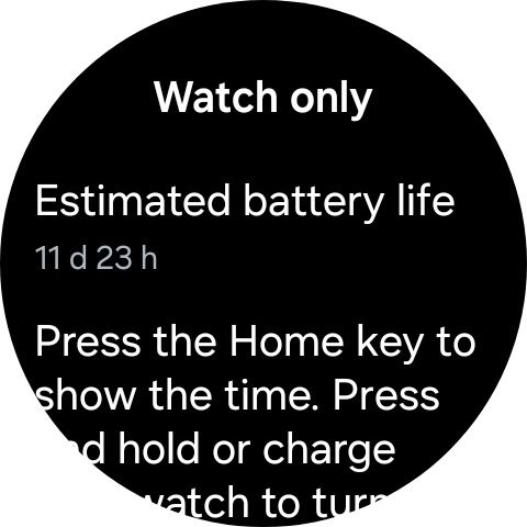 Watch only info page displayed on a Galaxy Watch 7