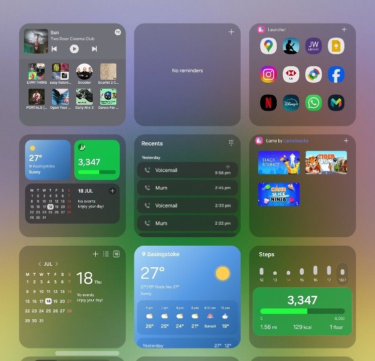 Galaxy Z Flip 6 widgets on cover screen