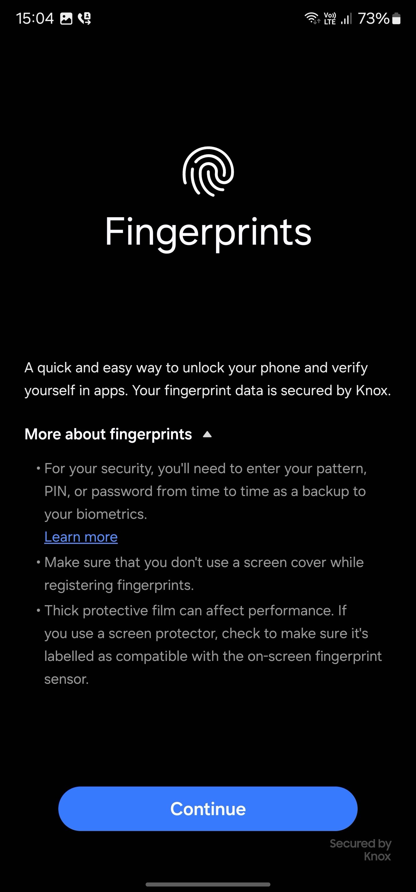 Add fingerprints on Galaxy Z Flip 6