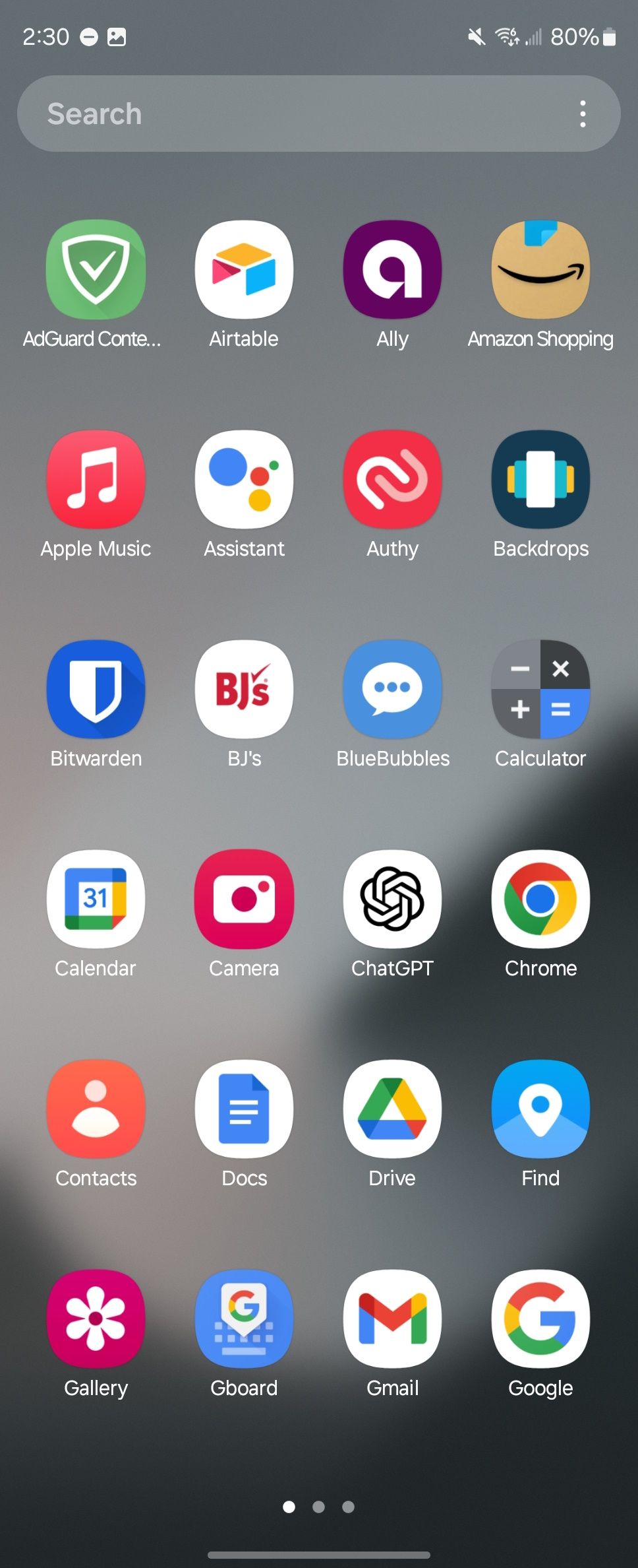 A preview of the app drawer on the Samsung Galaxy Z Fold 6 showing an assortment of Google, Samsung and third-party apps 