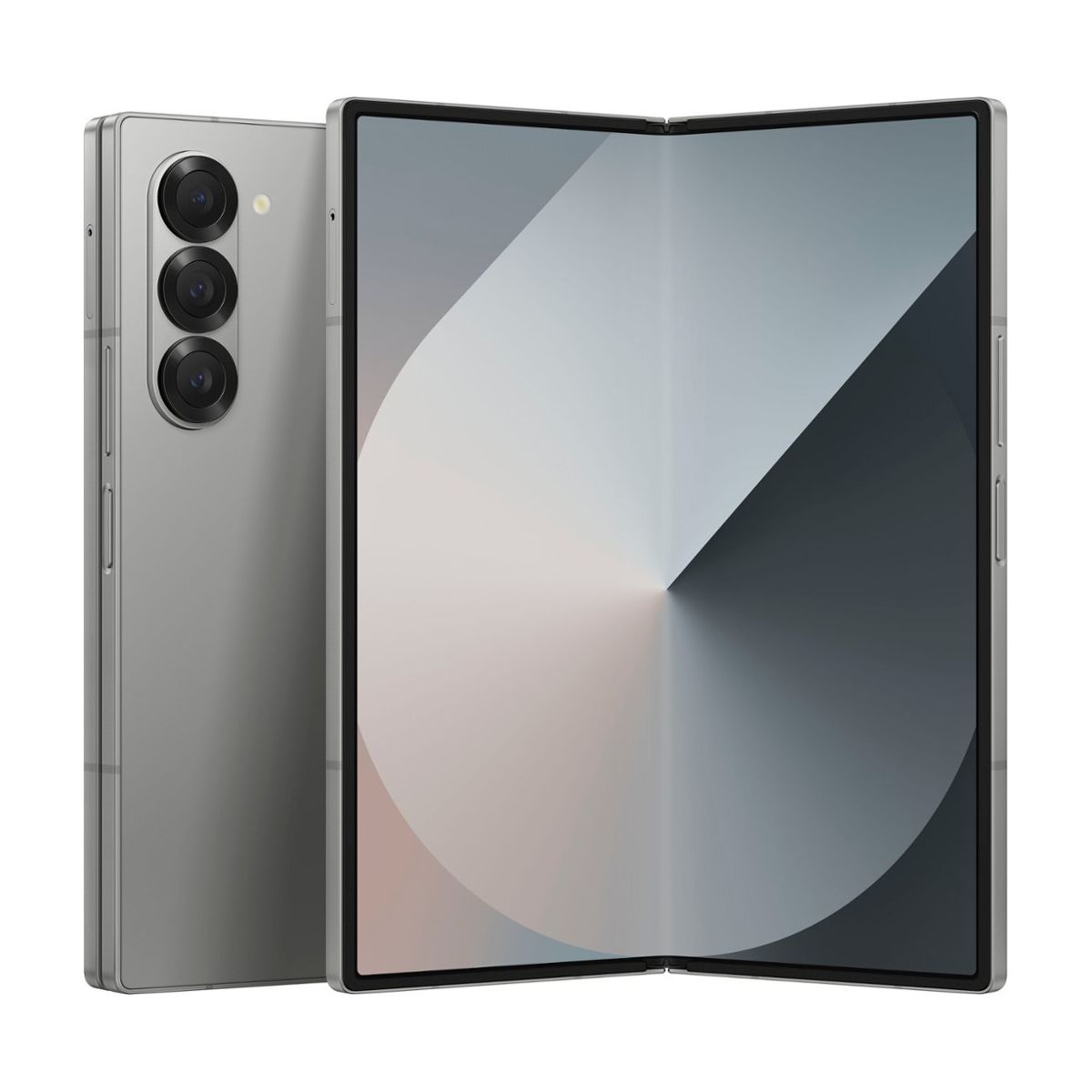 Render of the Galaxy Z Fold 6 in gray against a white background.