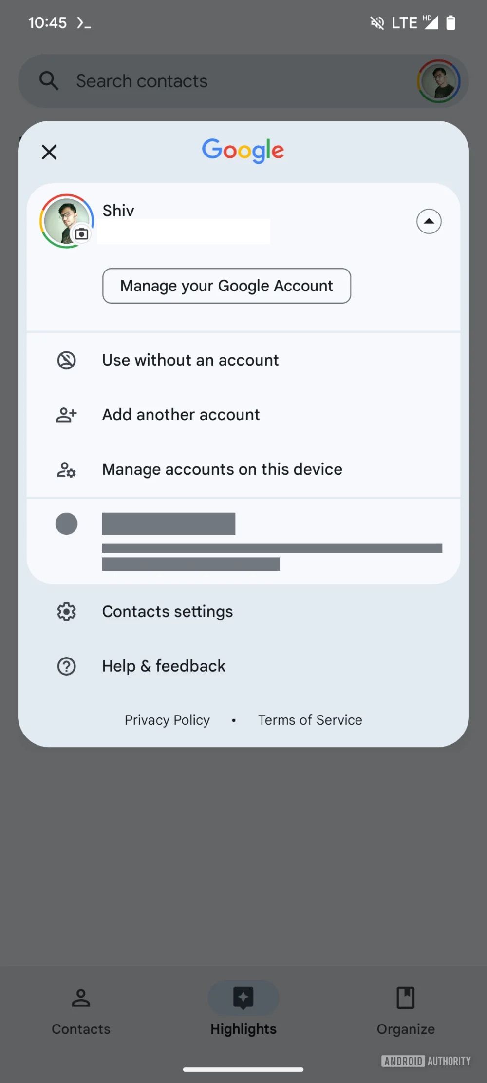 Google Contacts Use Without Account