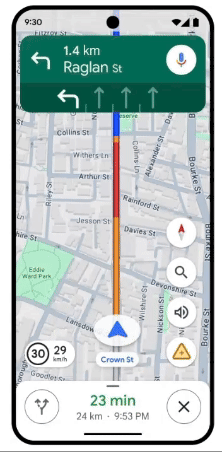 A GIF highlighting Google Maps' new shortcut to report incidents.