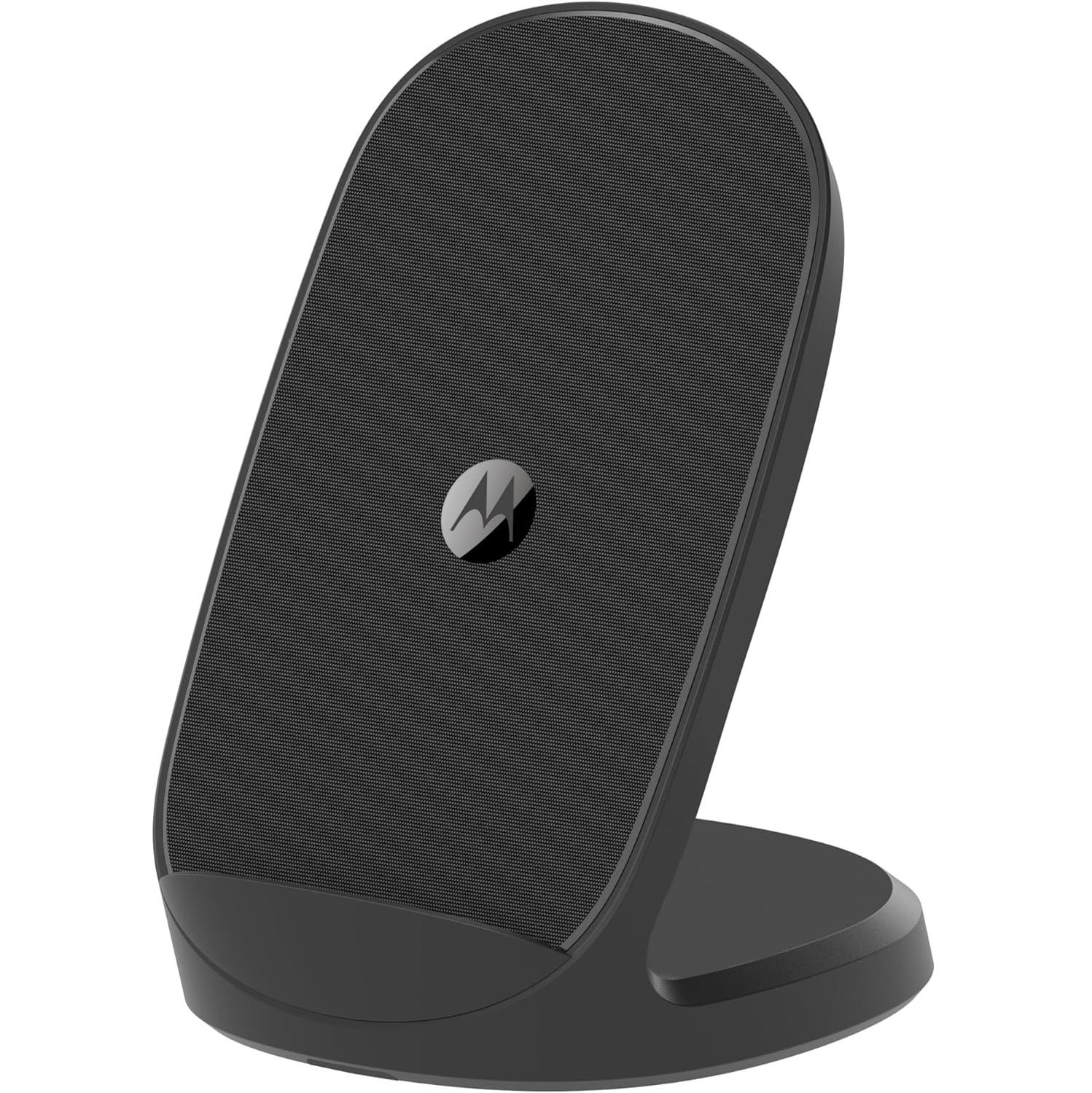 Motorola TurboPower 15W Wireless Charging Stand on a white background