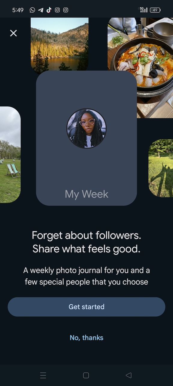 Getting started with My Week feature on Google Photos app