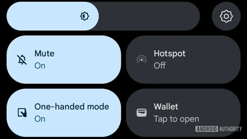 A screenshot of the native wallet in in the quick settings panel.