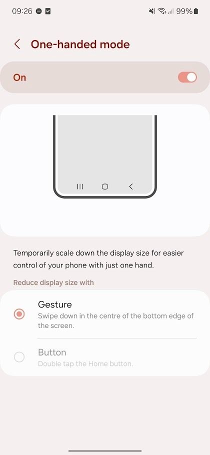 opsi mode satu tangan samsung one ui