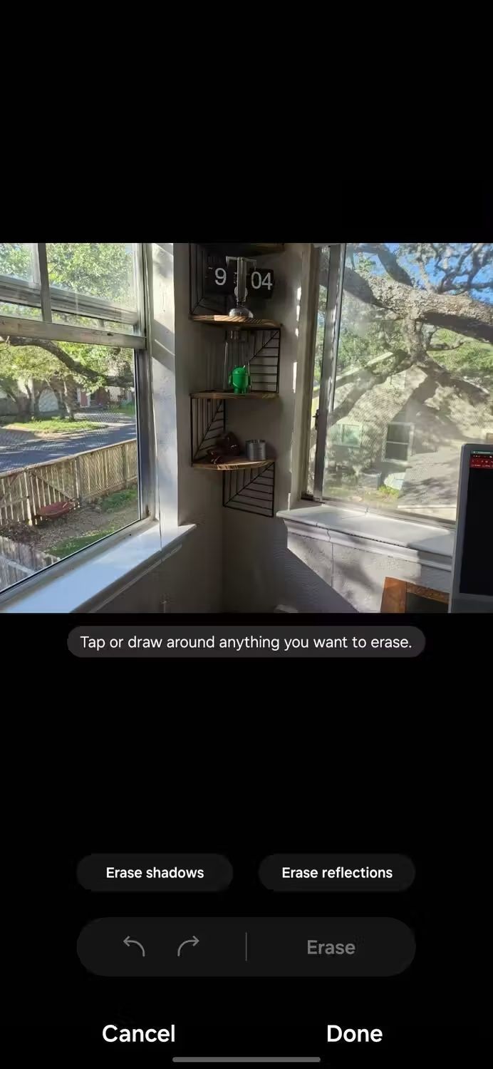 Screenshot showing the Object eraser feature on the Samsung Galaxy A35
