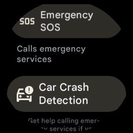 select car crash detection on Pixel watch