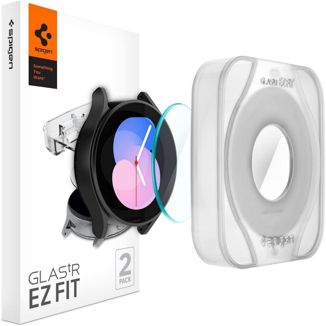 Spigen GlasTR EZ FIT for Galaxy Watch FE on a white background