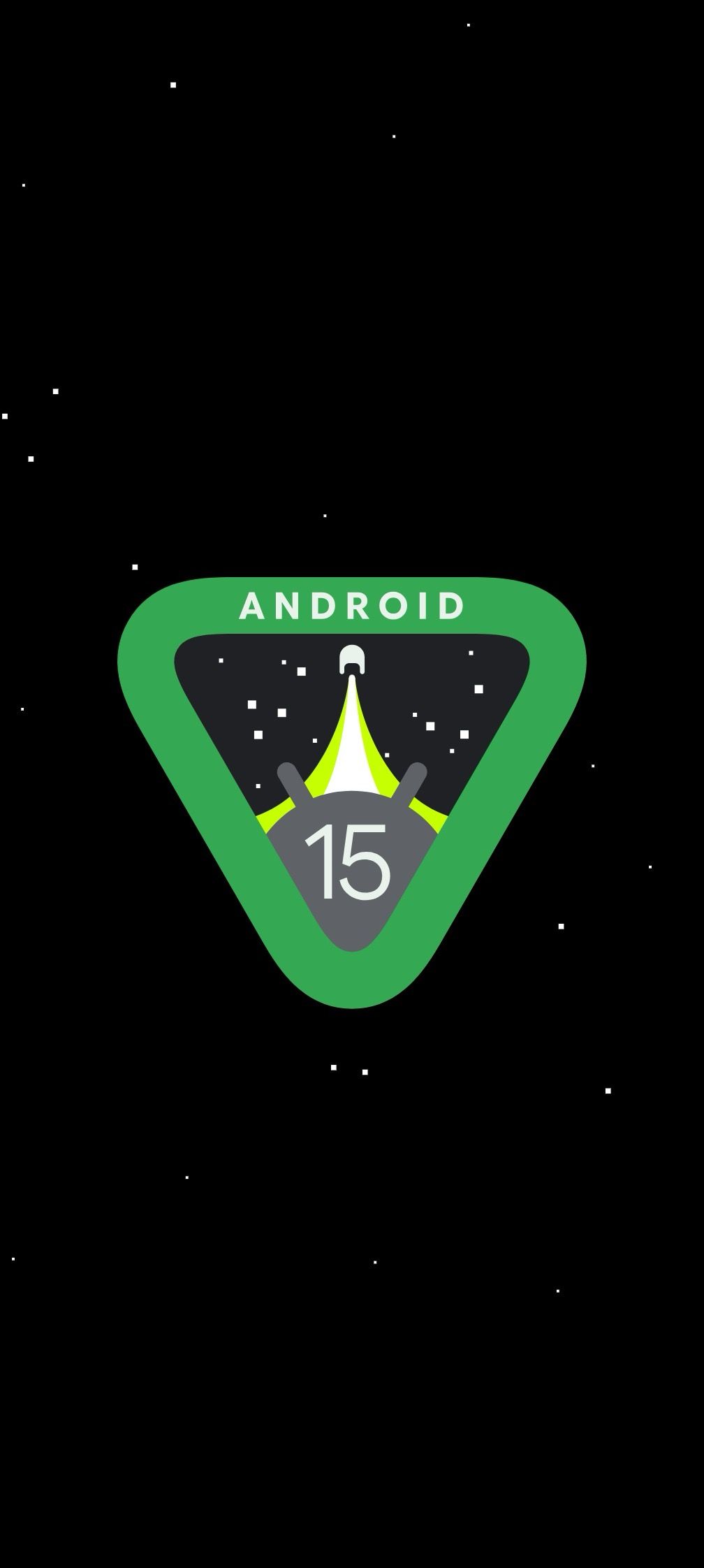 A screenshot showing the Android 15 logo