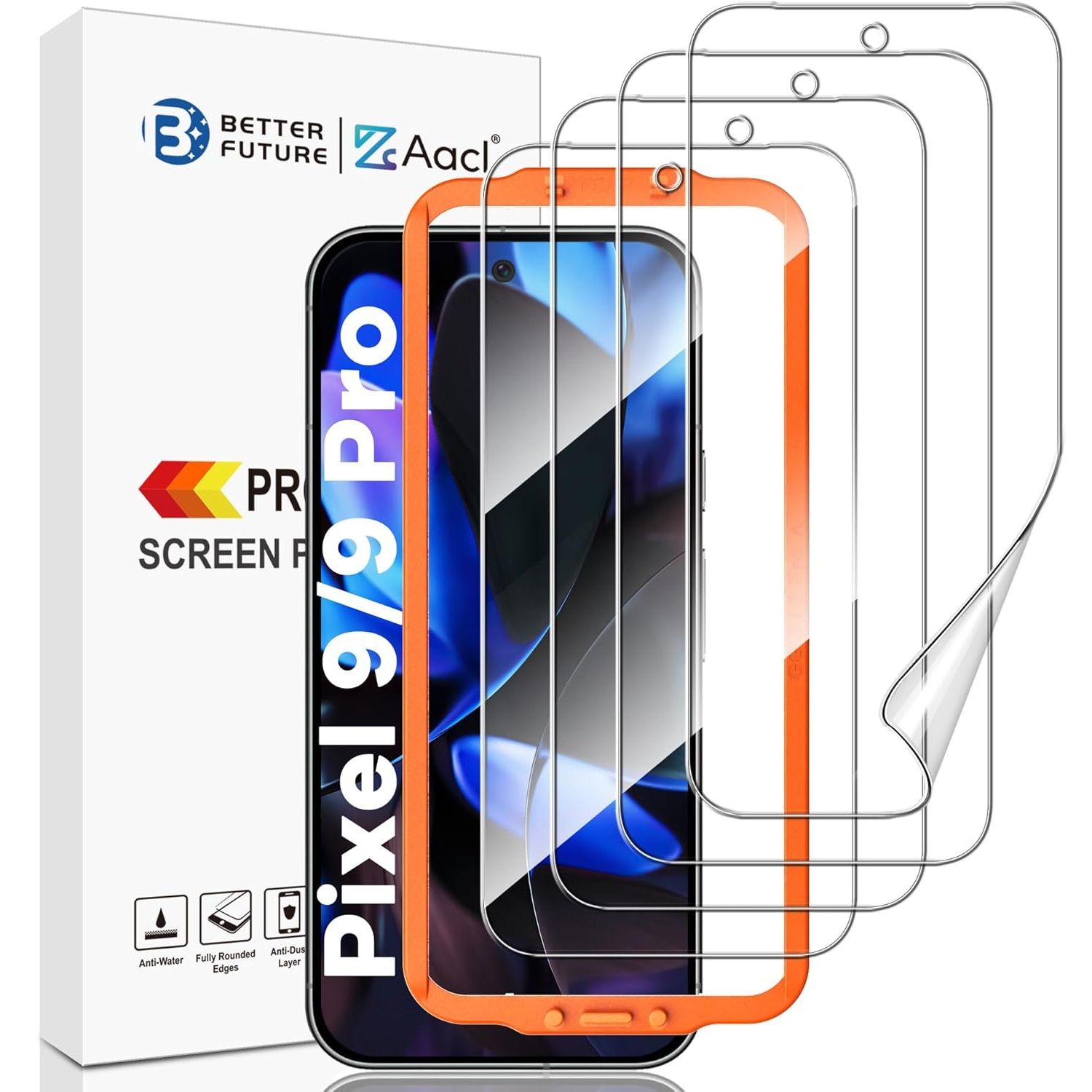 AACL Hybrid Film Protector for Pixel 9 Pro, layered view