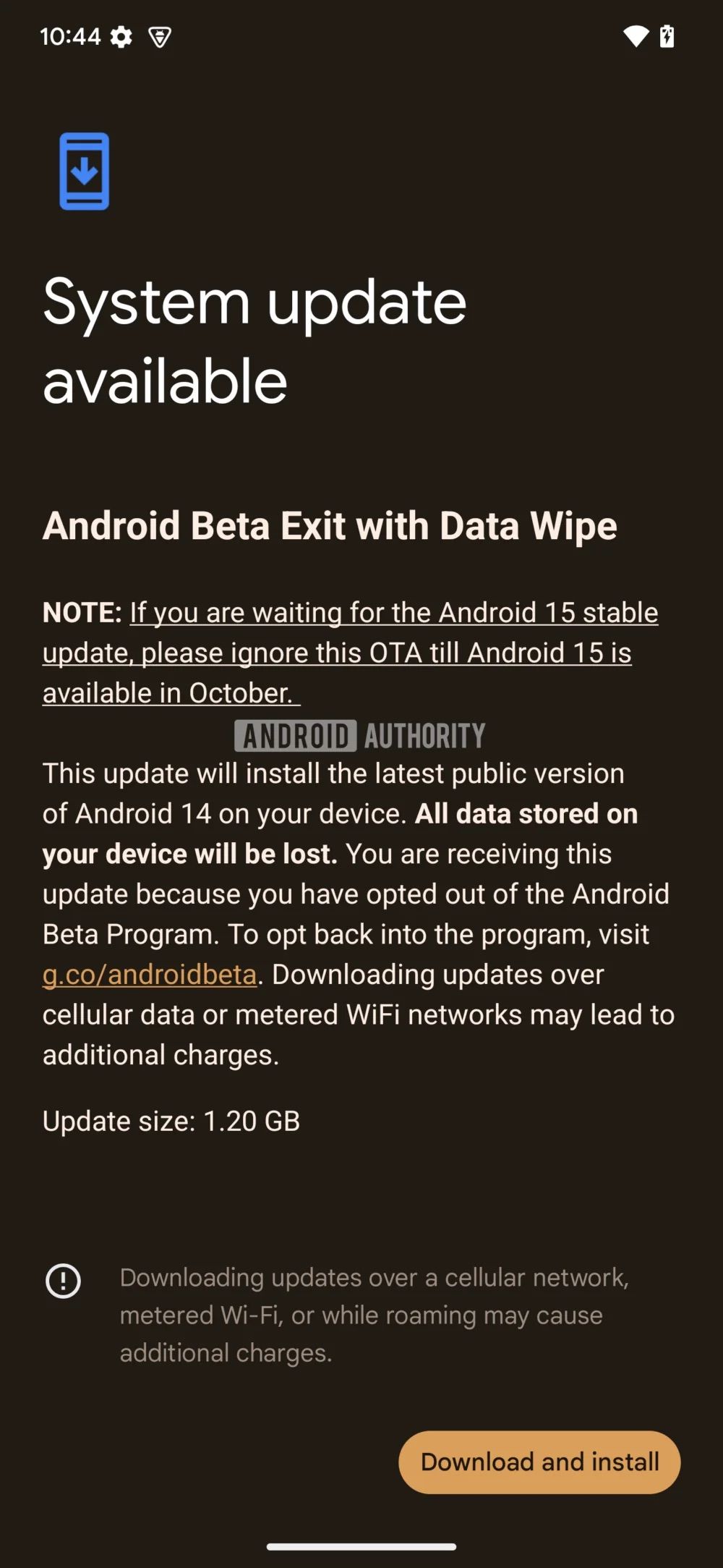 Android 15 Beta Exit OTA