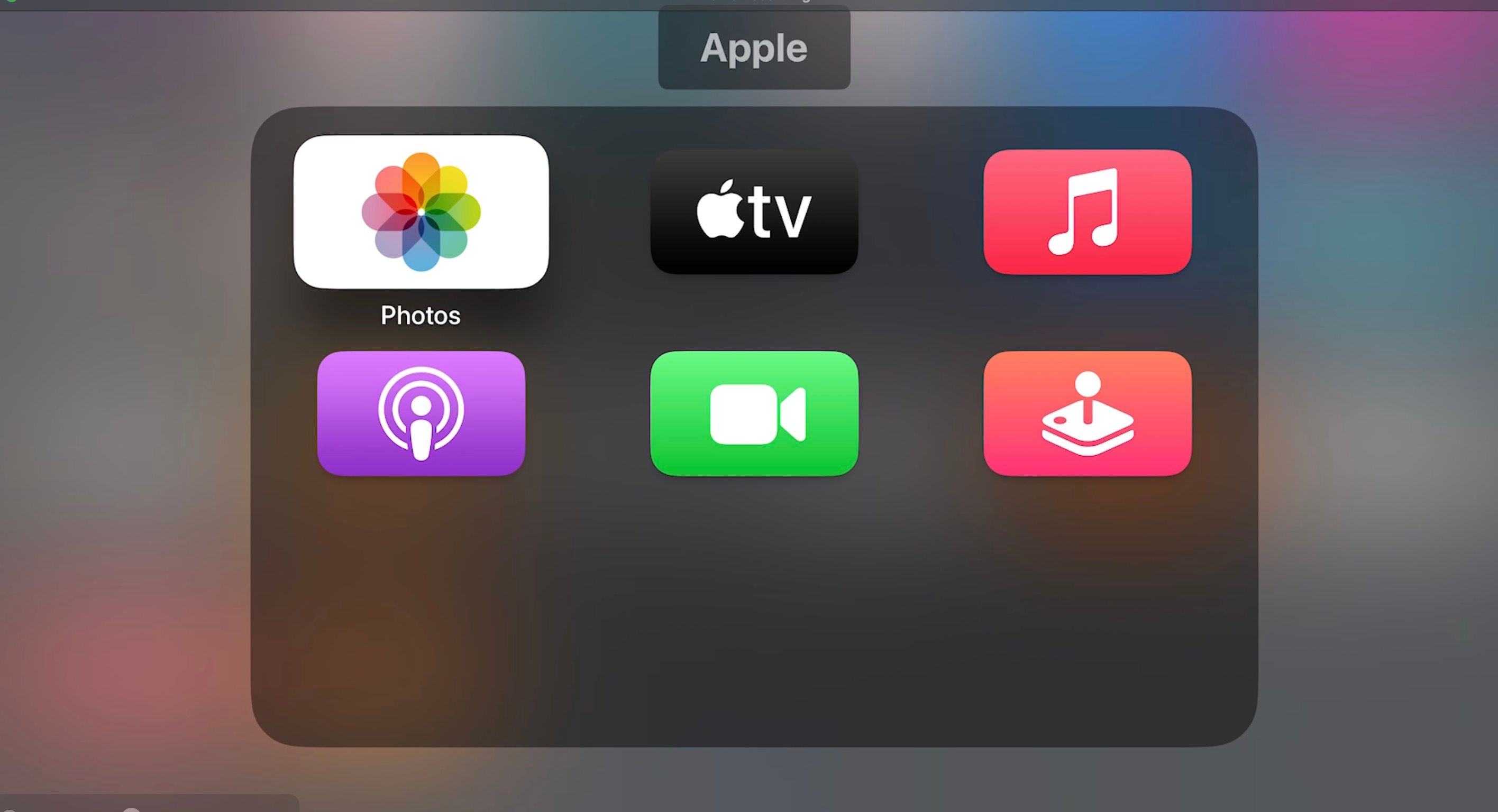 App folder in Apple TV