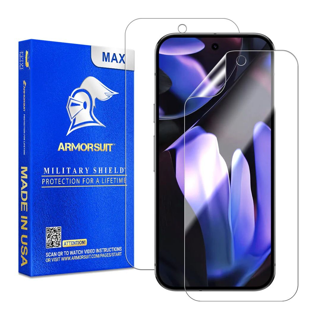 A render of the ArmorSuit MilitaryShield Max Coverage Pixel 9 Pro XL screen protector