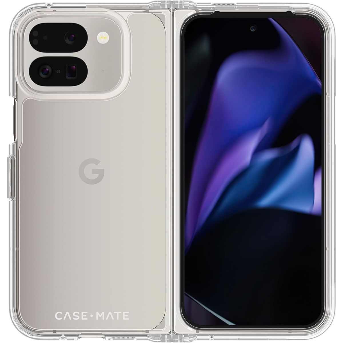 Case-Mate Tough Clear for Pixel 9 Pro Fold, front and back views