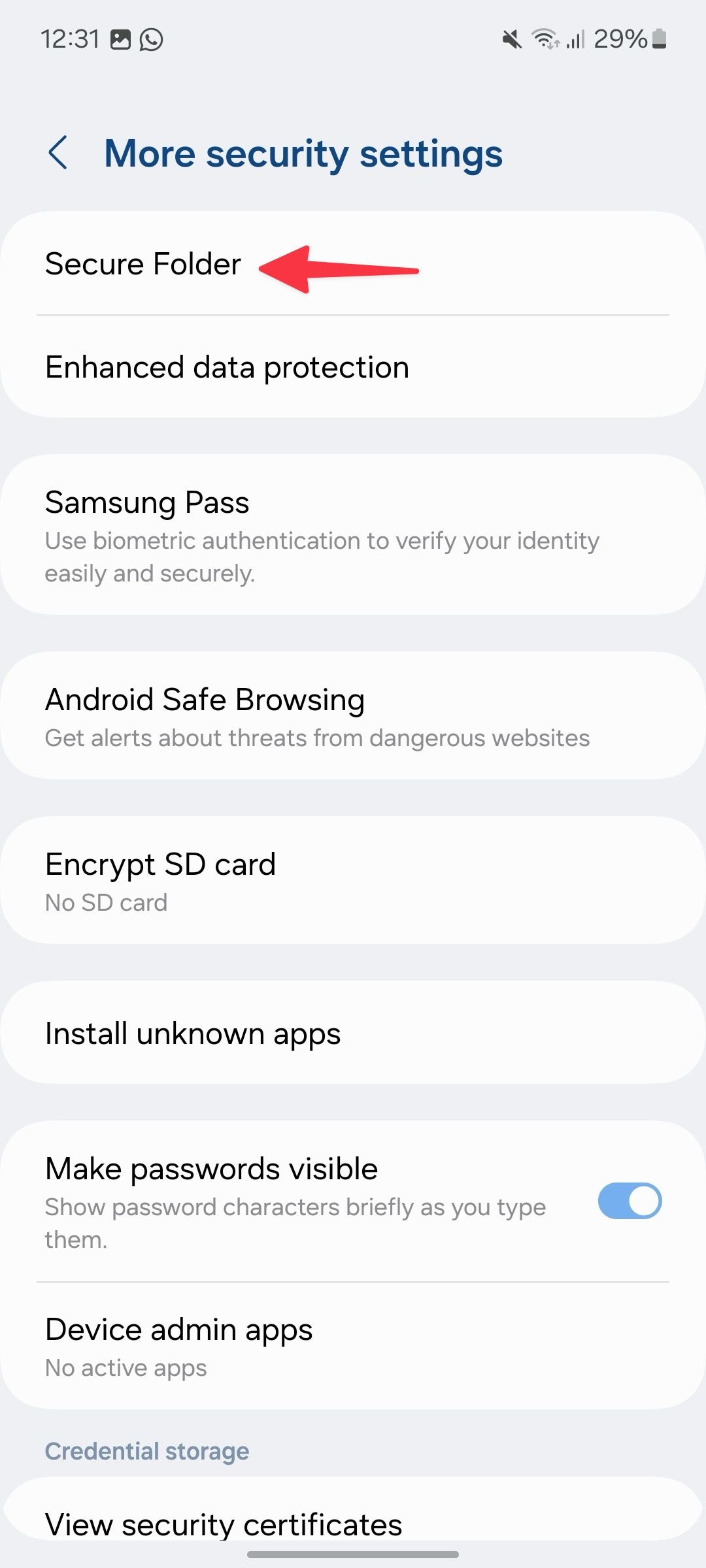 Set up Secure Folder on Galaxy A15