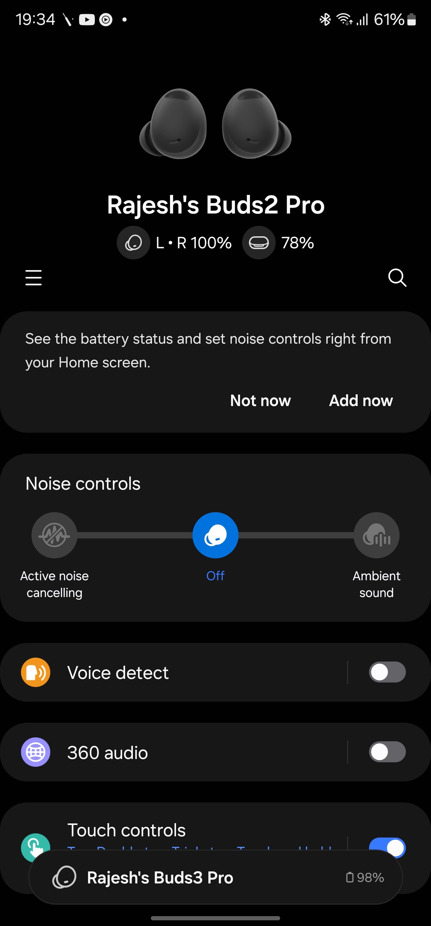 Sound Volume Ambient Sound Samsung Buds Touchpad Samsung