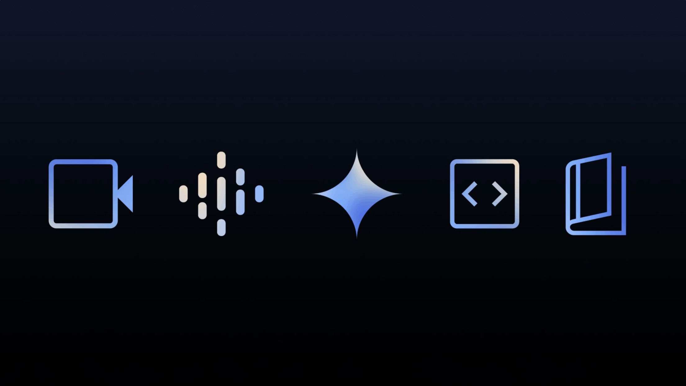 pictograms for functions with google gemini logo in middle 