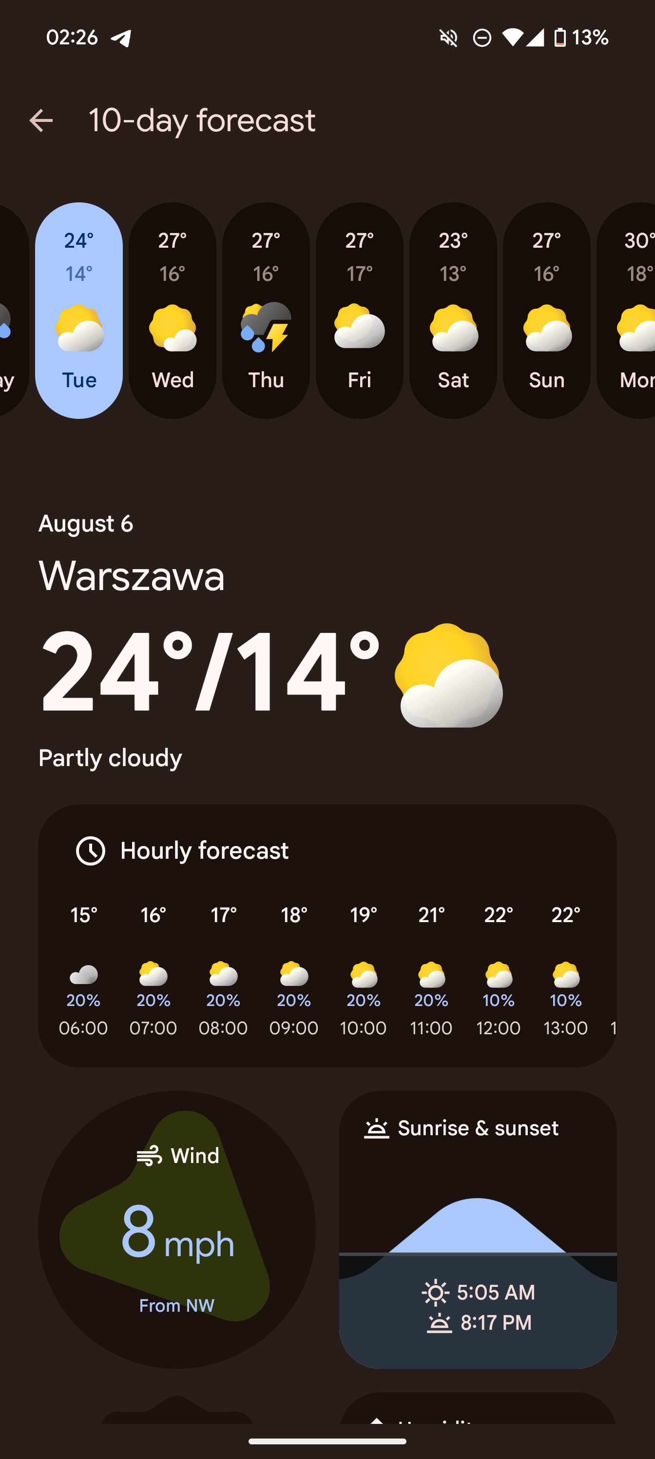 Screenshot showing the redesigned Google Weather app for Pixel devices.