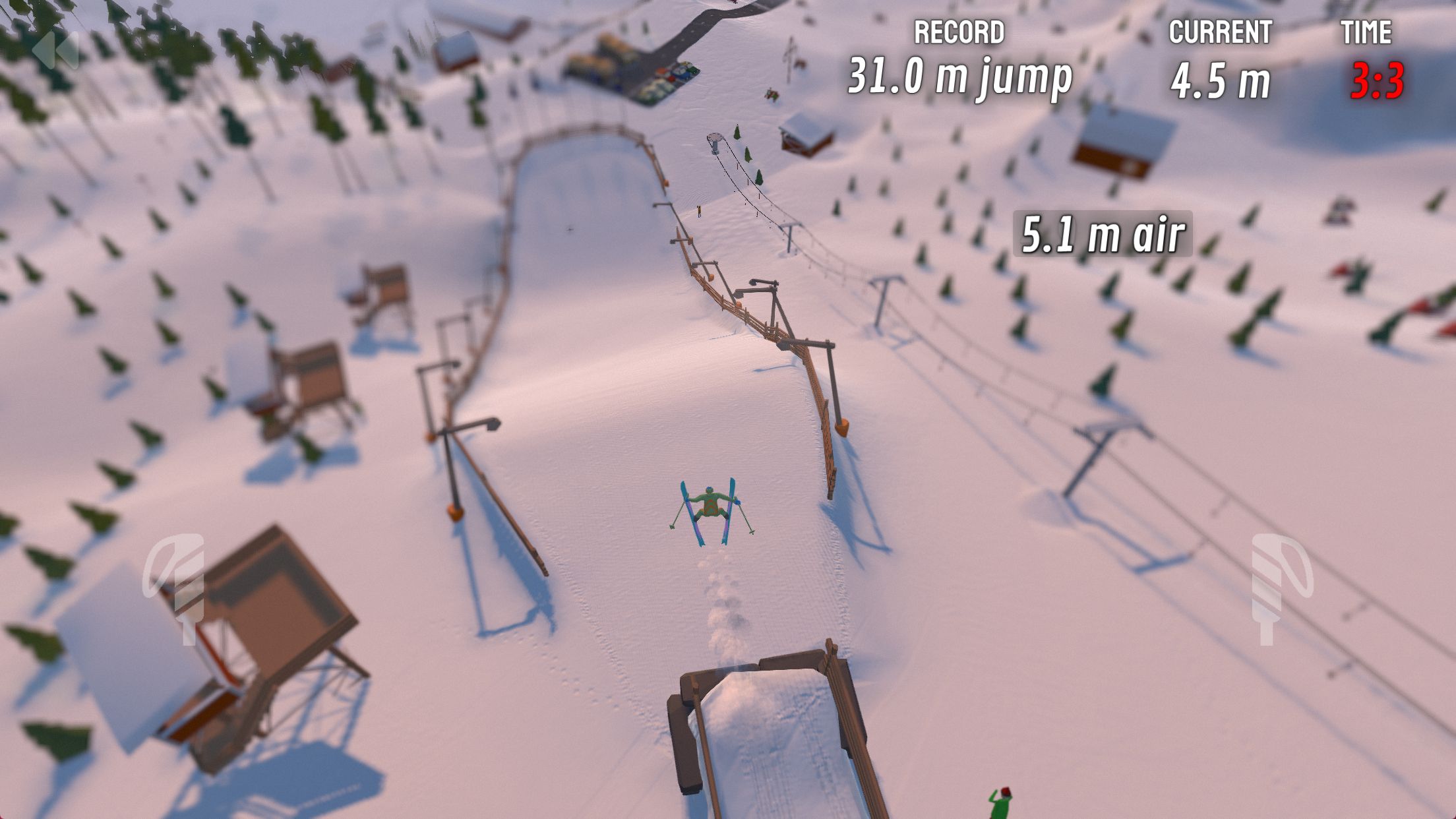 Grand Mountain Adventure screenshot showing skiiing in game