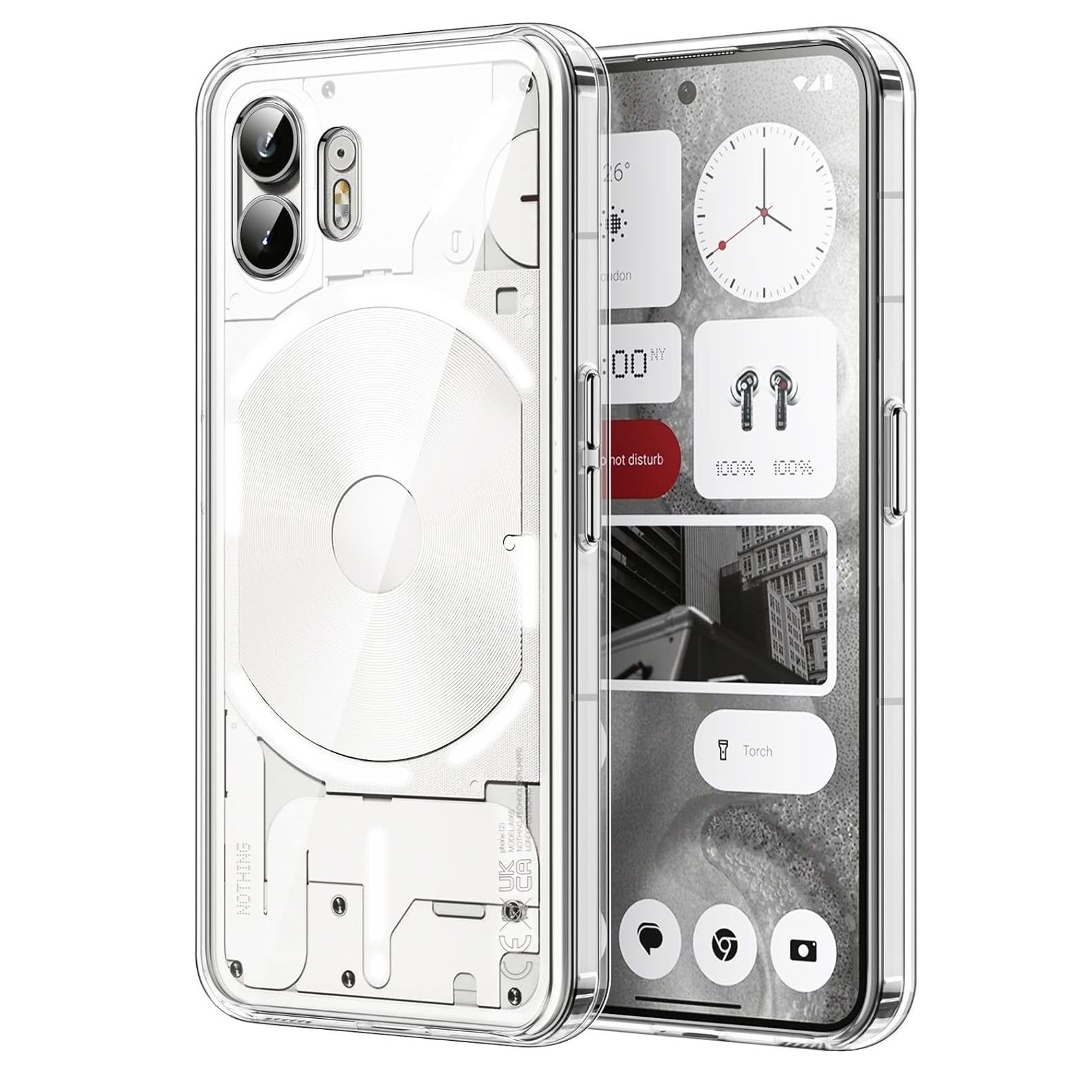 JETech Clear Case for Nothing Phone 2 on a white background