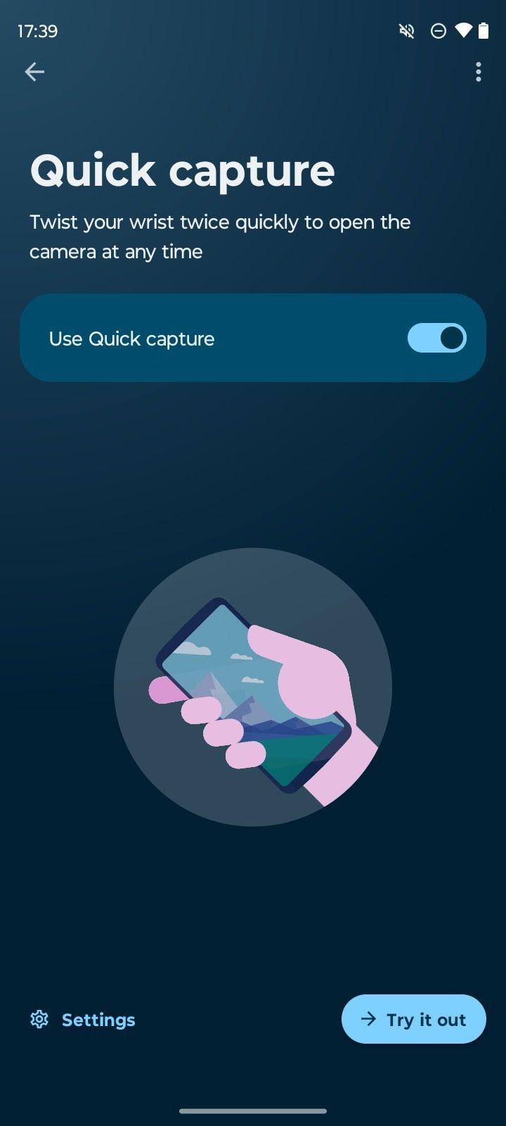 Enable Quick capture on Moto G Power