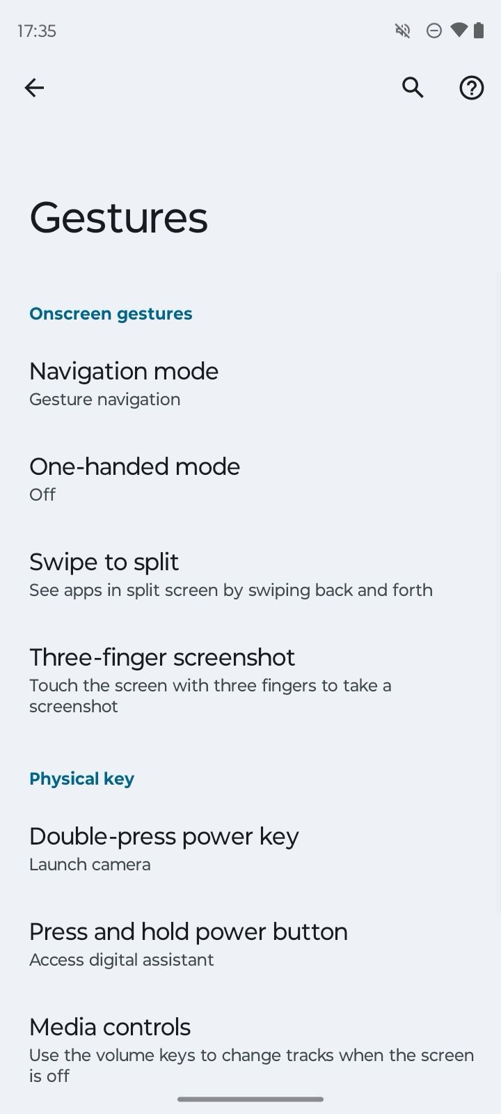 Moto G power gestures menu