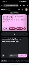 google's music ai generation tool on mobile showing text prompts