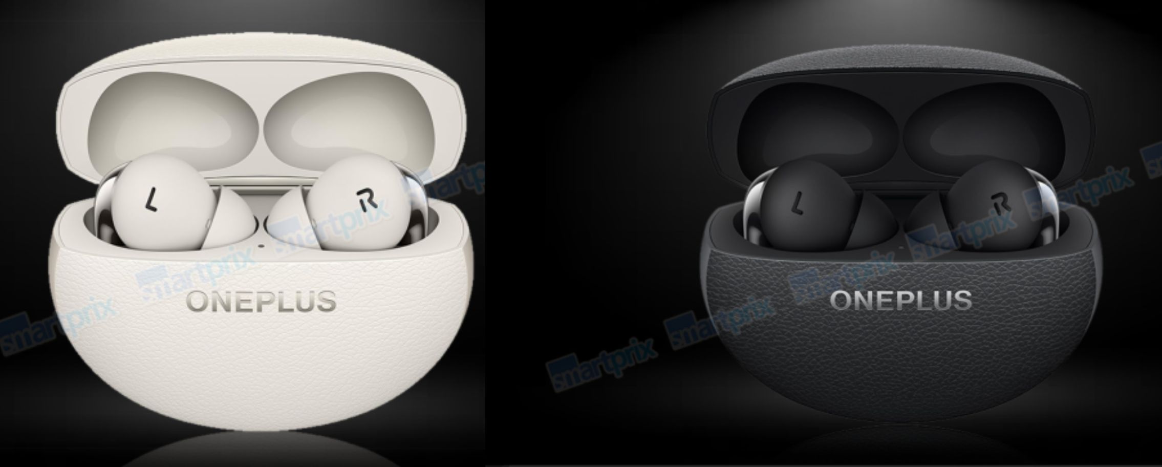 Renders of the upcoming OnePlus Buds Pro 3 in white and black.