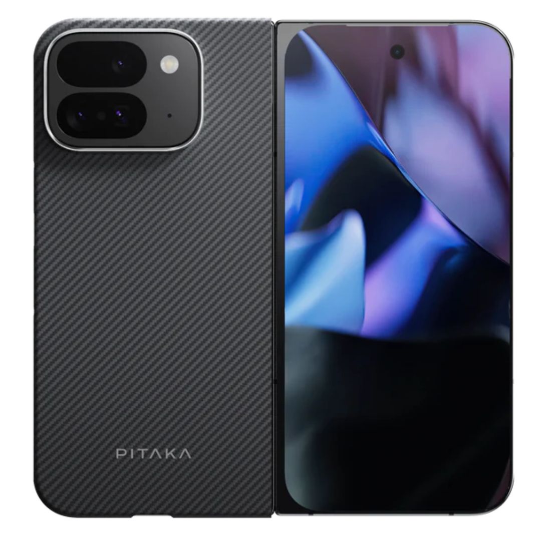 A black phone case on a white background