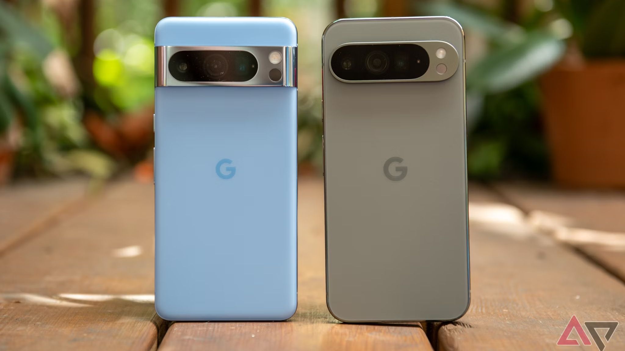 The Pixel 8 Pro next to the Pixel 9 Pro XL