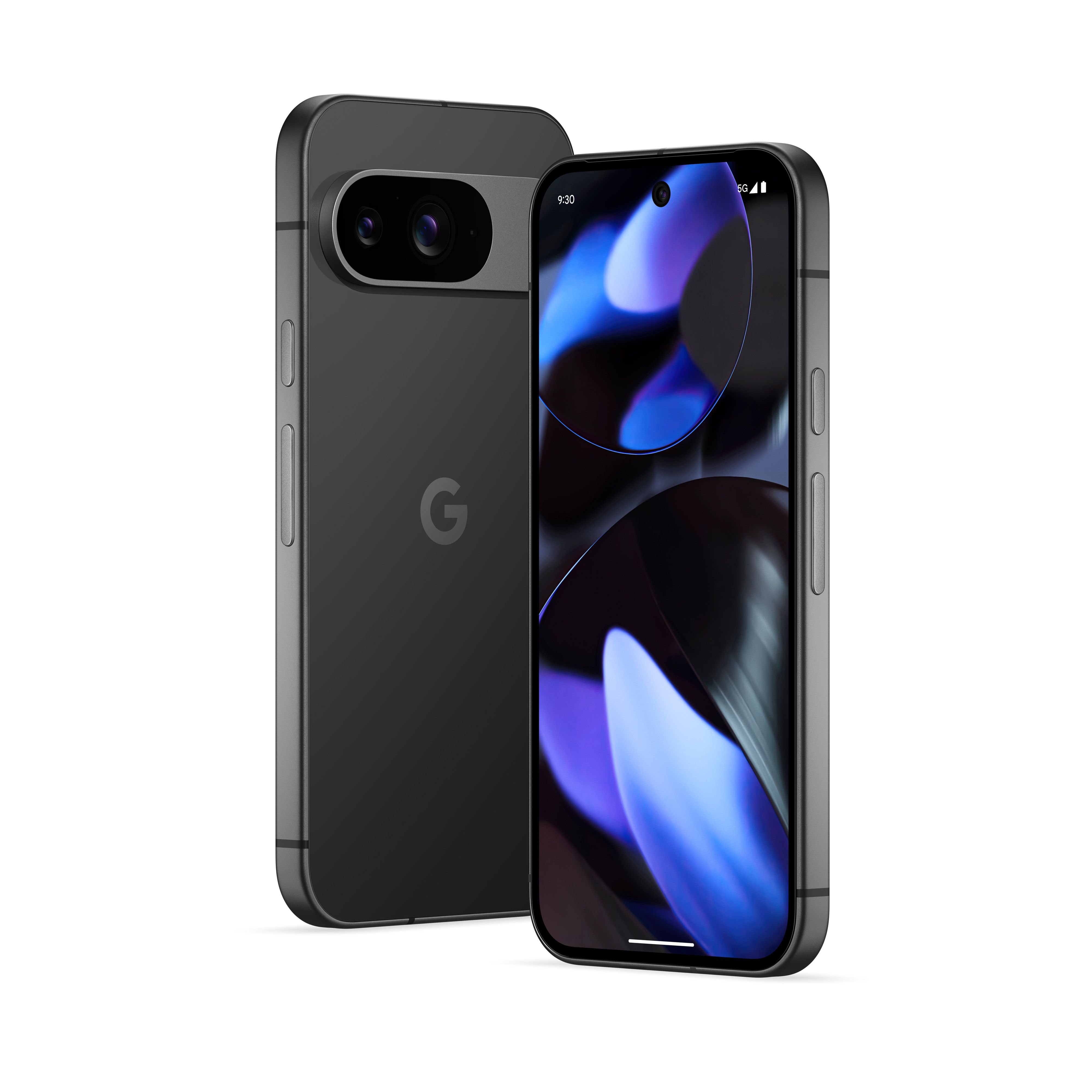 Render of the Google Pixel 9 in Obsidian against a white background.