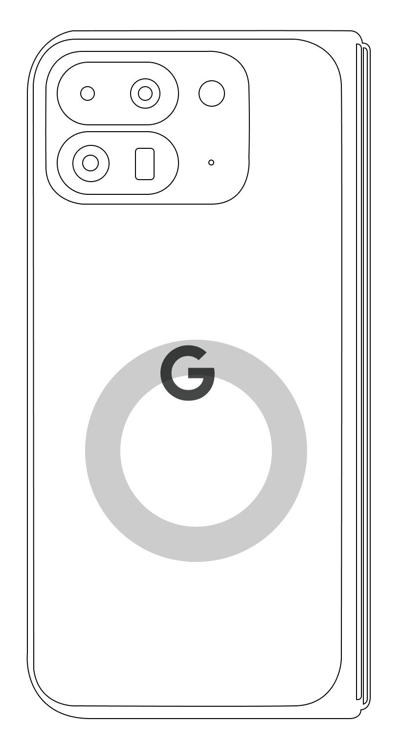 Charging coil placement on the Google Pixel 9 Pro Fold