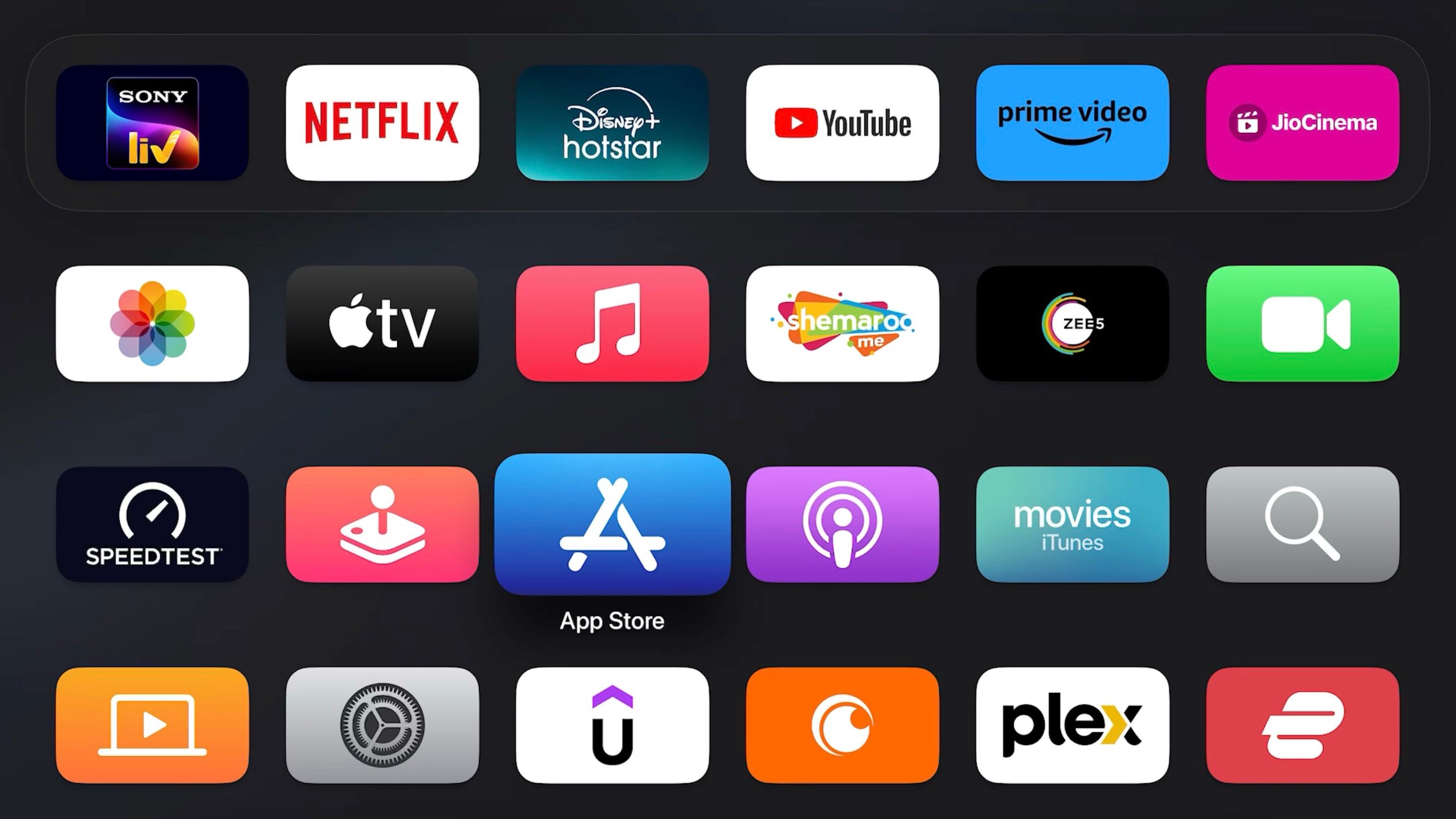 Apple TV home screen