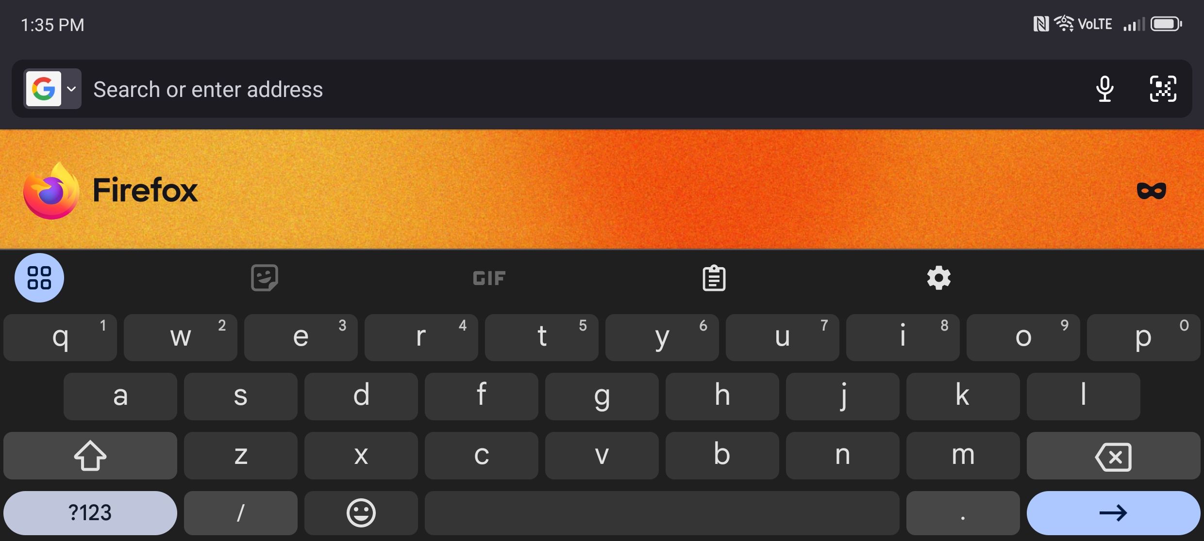 Gboard screenshot showing base layout