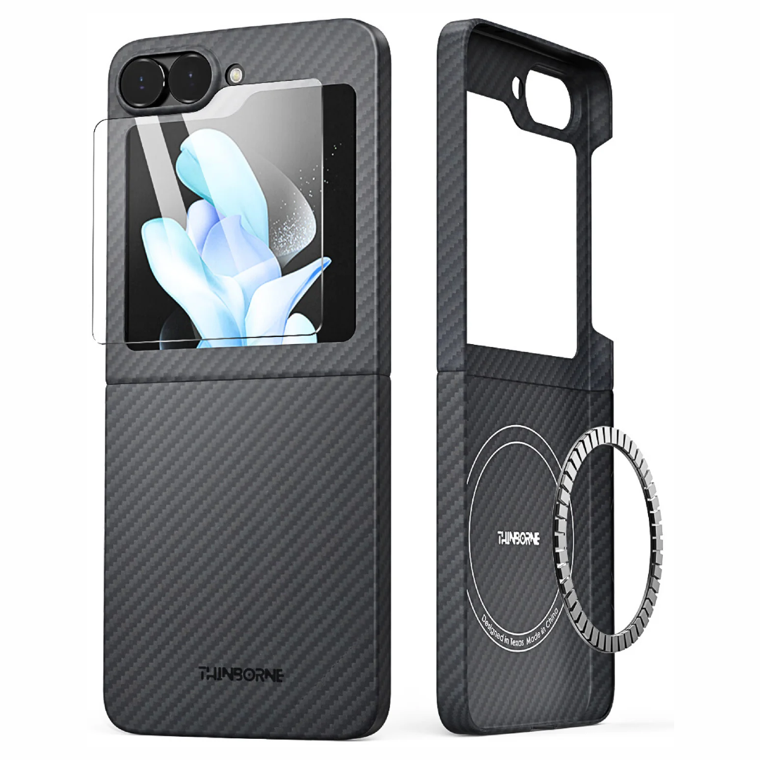 A photo of the Galaxy Z Flip 6 in a Thinborne case