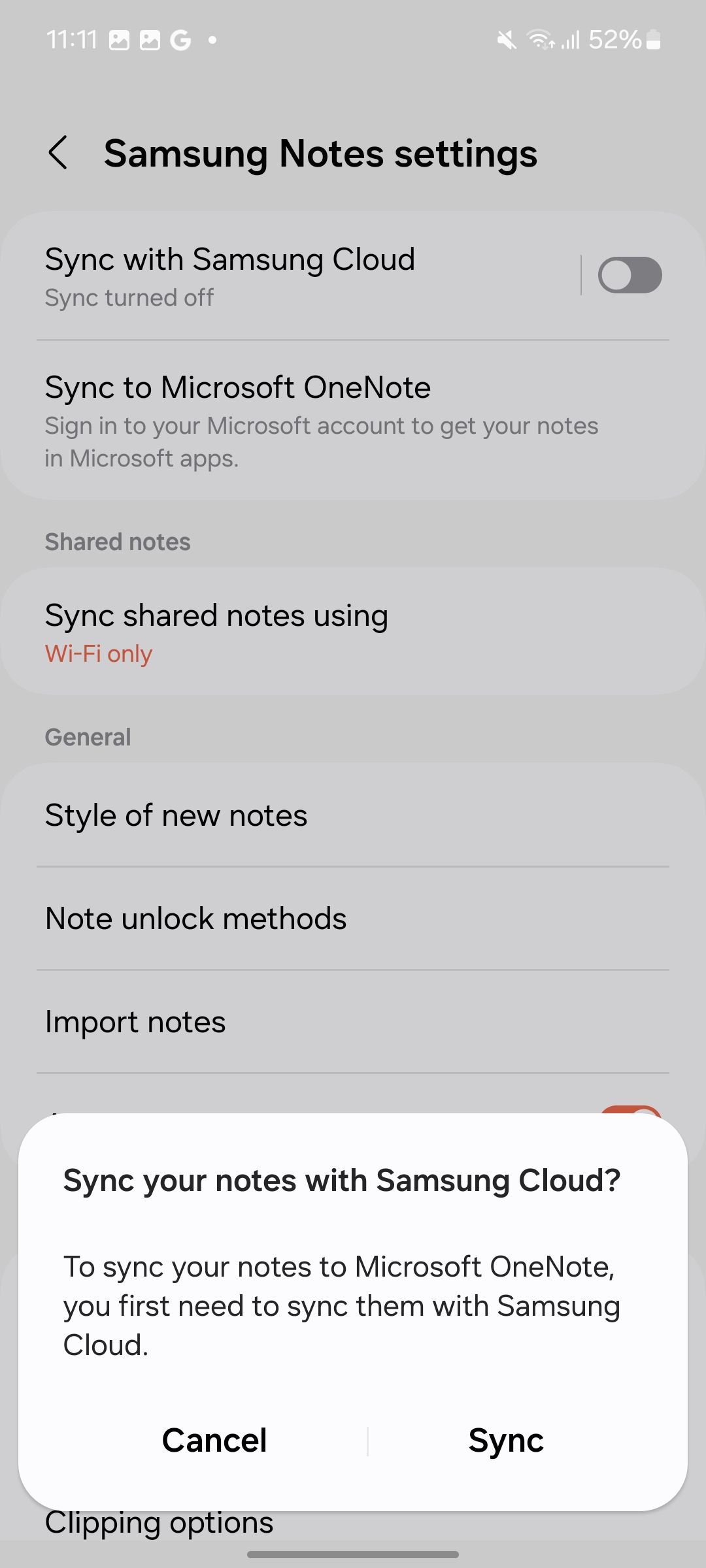 Connect OneNote to the Notes app